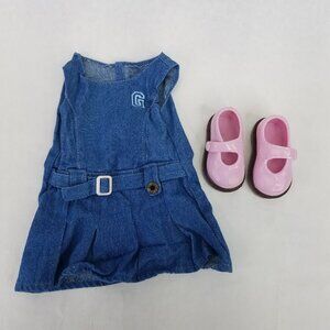 Battat Jean Doll Denim Dress Pink Shoes Our Generation OG 18" fits American Girl